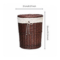 Wicker Laundry Hamper with Lid Large Capacity Wicker Storage Bin for Bedroom
