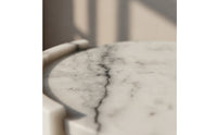 Marble Tray with Side Supports Stone Round Tray Minimalist for Living Room