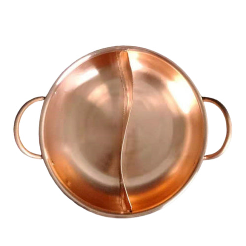 Copper Hot Pot with Divider Heavy Duty for Family Gatherings
