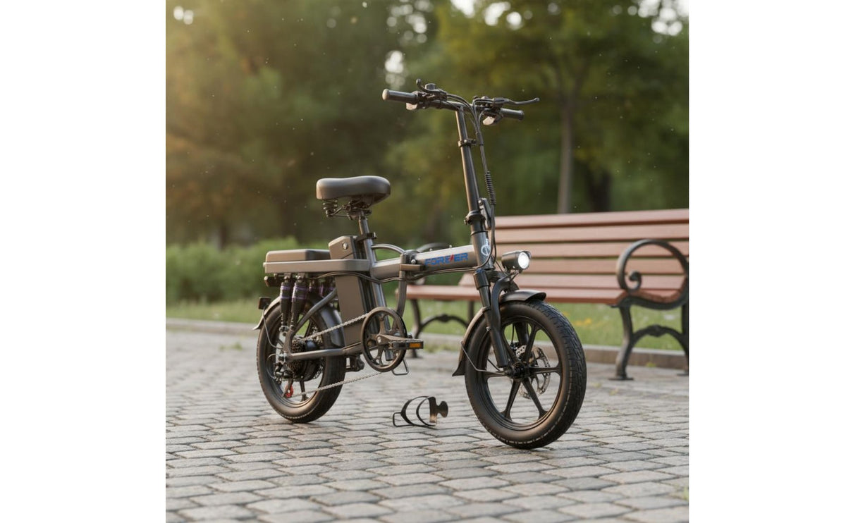 14 Inch Folding Electric Two-Wheeler Long Range Foldable Electric Two-Wheeler Variable Speed Motor Foldable Electric Bike for Riders, Commuting