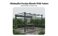 Freestanding Yard Awning Outdoor Structure Garden Gazebo Sun Shade Canopy Adjustable Retractable Shelter Water Resistant for Family Gatherings Parties Backyard Relaxation