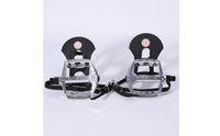 Anti-Slip Strap Bike Pedals Aluminum Alloy Toe Cage Pedals 9/16 Inch Thread Pedal Set Open-Frame