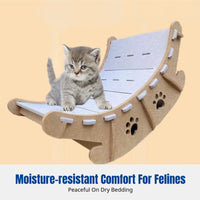 Rocking Cat Hammock Breathable Pet Lounger elevated-Ground Design Sturdy Frame for Bedroom, Balcony, Outdoors