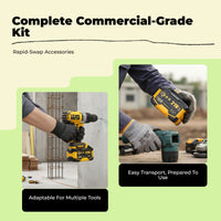 Percussion Drill, Power Drill, Angle Grinder, Professional Power Tool Combo Kit, Variable Speed, sturdy Duty, Multi-Functional, Construction, Workshop