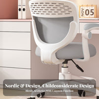 Rolling Student Chair Breathable Backrest Armless Roller Seat Support