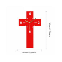 Cross Wall Cross-Shaped Clock Modern Design Home Decor Decorative for Halloween