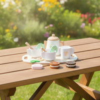 Wooden Tea Party Set Imaginative Tea Party Set Realistic Toy for Young Children, Playroom