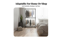 Freestanding Garment Rail Foldable Open Wardrobe System Portable Minimalist Design for Apartment Dwellers, Renters, Laundry Room