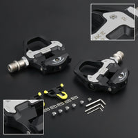 Road Pedals with Cleats Nylon Pedals with Cleats Lightweight Pedal Set for Cyclists, Outdoor Training