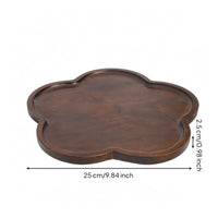 Wood Tray Even Surface Flower-Shaped Tray Decorative