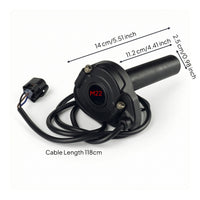 Electronic Full Twist Throttle Wired Handlebar Grip with Wire Rubberized Twist Throttle Plug and Play for Builders, Commuters, Electric Bikes