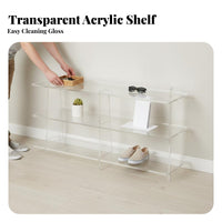 Multi-Tier Floor Shelf No-Drill Assembly Multi-Tier Shelving Unit Modern Minimalist Aesthetic Transparent Look for Bathroom