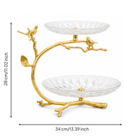 Fruit Tray Stand Decorative Tiered Display Stand Gold-Tone for Dining Table