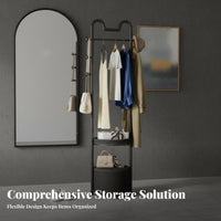 Rolling Clothes Rack with Shelves Space-Saving Design for Retail shop, Students