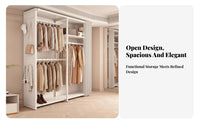 Modular Closet System with Pegboard Unobstructed Design Freestanding Wardrobe System Sturdy Construction Clothing Organizer for Students, Dorm Room