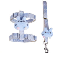 Cat Harness and Leash Set, Adjustable Nylon Vest Harness with Whimsical Motif, Outdoor Walking Gear for Small Cats, Harness Leash