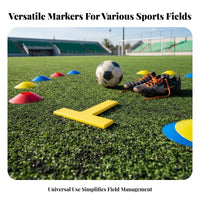 18 Pieces Flat Point Marker Set Indoor & Outdoor Use Court Perimeter Lines Portable Sports Marker Markers for Athletes, PE Teachers
