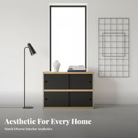 Fluted Glass Door Cabinet Vintage design Sideboard Large Capacity Multi-Functional for Homeowners, Apartment Dwellers, Entryway