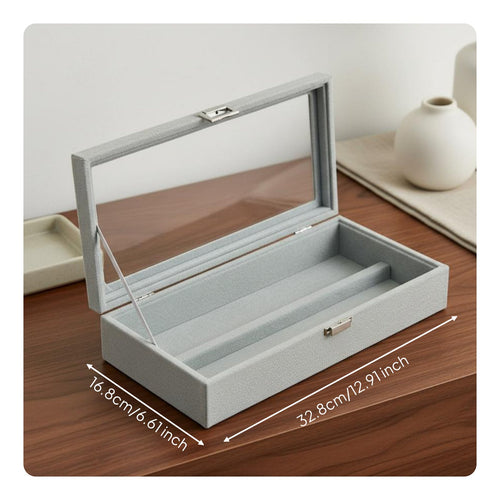 Eyeglasses Storage Case Transparent Lid Sunglasses Display Organizer Large Capacity Multi-Pair Glasses Holder for Eyeglass Collectors, Entryway