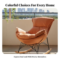 Upholstered Rocking Chair Comfortable Padding Upholstered Rocking Armchair snug Easy Assembly for Seniors, Bedroom, Office
