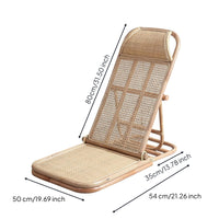 Rattan Floor Chair Retro Style Adjustable Floor Lounger Easy to Carry Outdoor Furniture for Relaxation Corner