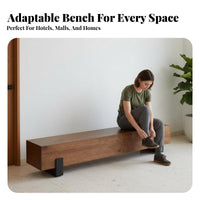 Backless Wooden Seat hardwood Wood unrefined-edge border Slab Bench Multi-Functional Indoor Furnishing for Homeowners, Business Owners, Living Room, Hallway, Bedroom
