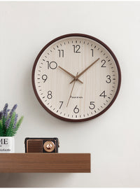 Wooden Wall Clock with Silent Sweep Movement and Numerals