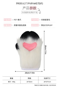 可爱小羊兽爪手套毛绒爪子兽装fursuit网红表演舞会cos道具furry
