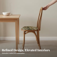 Woven Backrest Chair French Design Dining Seating Nordic Inspired Sturdy Construction for Adults, Kitchen, Bedroom
