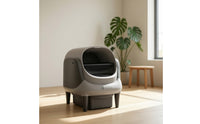 Open-Front Smart Litter Box with App Control Hooded Self-Cleaning Cat Litter Box Electric for Apartments