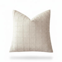 Linen Plaid Pillow Cover Rustic Plaid Pattern Pillow Cover Neutral Tones for Living Room
