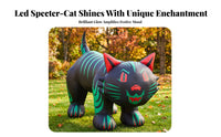 Inflatable Cat with Green Stripes | Glossy Air-Filled Construction, Vivid Graphic Detailing, for Yard