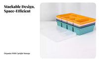 Fixed Divider Case Transparent Fixed compartment Container safely locking Latch for Craft Room