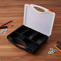Electronic Parts Organizer Box PP Divider Box Portable Handle Screw Storage Case for Garage