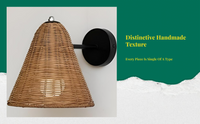 Rattan pendant shade for rustic decor