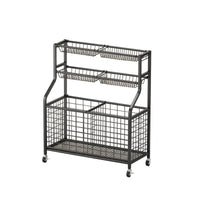 Rolling Sports Ball Storage Cart Easy Access for Gym, Coaches