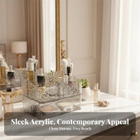 Dirt-resistantproof Clear Makeup Case with Drawers Transparent View Stackable Clear Drawer Set Multi-Compartment Cosmetic Organizer Large Capacity for cosmetic Lovers, Students, Office Workers, Dressing Table, Countertop, chest of drawers, Dorm Room