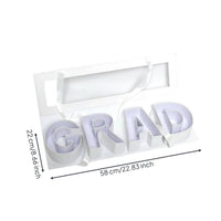 GRAD Letter Gift Box Transparent Window Graduation Flower Box Reusable Graduation Gift Tray for Students