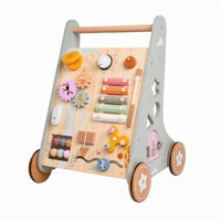 Wooden Baby Push Stroller Develops Movement Skills Toddler Learning Vehicle
