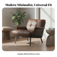 Single Sofa Chair Comfortable Seating Lounge Chair Faux Leather Cushion Contemporary Upholstery Suitable for Office Reception Living Room Cafe Guest Area