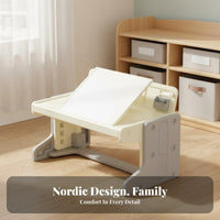 Multi-Functional Kids Adjustable Desk and Chair Set Ergonomic Design Building Block Play Table Easy to Clean Toddler Building Block Table Material for Toddlers, Preschoolers, Kindergarten, Playroom