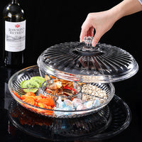 Clear Acrylic Snack Storage Box with Lid and Dividers