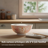 Creative Cartoon Zodiac Ceramic Bowl, Underglaze Color, Japanese Style Rice & Soup Bowl, Cute Tableware