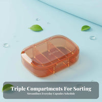 4-Compartment Case Portable 4-Compartment Round Pillbox Food-Grade