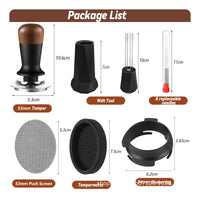 5 Pieces Espresso Pressing Set Weighted Espresso Tamper Walnut Accessory for Baristas