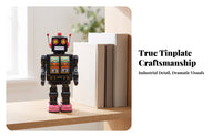 Walking Metal Tin Robot Toy Vintage Retro Robot Toy Collectible Nostalgic for Collectors, Adults, Display Shelf