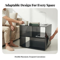 Rotating Cylindrical Cabinet Space-Saving Multi-Level Accent Table for Students