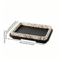 Wooden Tray with Horsehair Layered Speckled Tray Handmade for Coffee Table