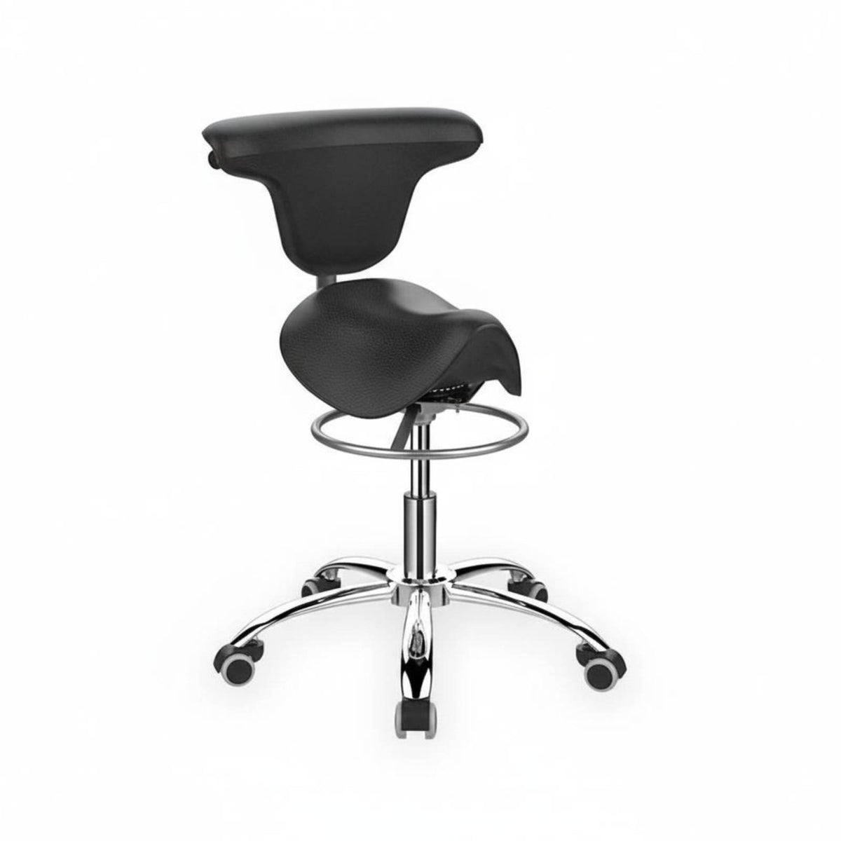 Saddle Chair Ergonomic Design Wheeled Saddle Stool 360° Swivel for Salon, Studio