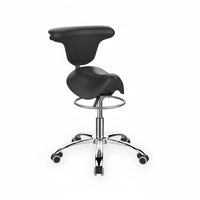Saddle Chair Ergonomic Design Wheeled Saddle Stool 360° Swivel for Salon, Studio